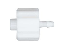 Luer to Hose Barb Fitting, Straight Adapter, White Nylon, Male Luer Integral Lock Ring x 200 Series Barb 1/16" ID; 25/Pk