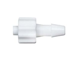 Luer to Hose Barb Fitting, Straight Adapter, White Nylon, Male Luer Integral Lock Ring x 200 Series Barb 5/32" ID; 25/Pk