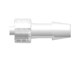 Luer to Hose Barb Fitting, Straight Adapter, Polypropylene, Male Luer Integral Lock Ring x 300 Series Barb 1/4" ID; 25/Pk