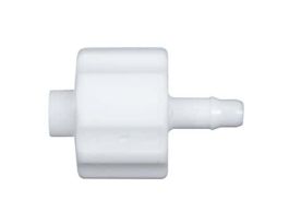 Luer to Hose Barb Fitting, Straight Adapter, White Nylon, Male Luer with Integral Lock Ring x 400 Series Barb 3/32" ID; 25/Pk
