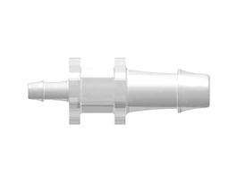 Hose Barb Fitting, Straight Reducer, Polypropylene, 500 Series Barb, 1/4" ID x 1/8" ID; 25/Pk