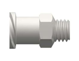Luer to Threaded Fitting, Straight Adapter, White Nylon, Female Luer Thread Style with 5/16" Hex x 1/4-28 UNF(M); 25/Pk