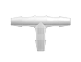 Hose Barb Fitting, Tee Union, Polypropylene, 200 Series Barb, 1/8" ID; 25/Pk
