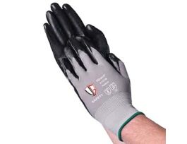 Flat Nitrile Coated Nylon Knit Work Gloves, Gray/Black, Small; 144 Pairs/CS