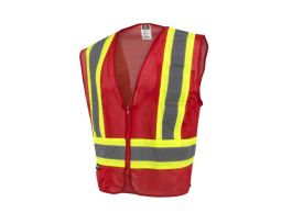 ECON TPO/CL1 TWO TONE SAFETY VEST-RED-3X