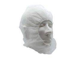 WHITE POLYPROPYLENE HOOD, BOUFFANT CAP/BEARD COVER COMBO, 100 PER BAG