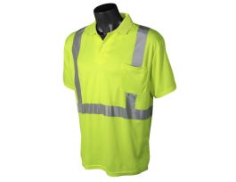 CL2 HI VIS SAFETY SS POLO SHIRT-GRN-L